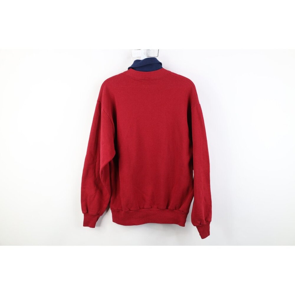 Vintage 90s Streetwear Womens Medium Faded Heart Bear Turtleneck Sweatshirt USA - Picture 13 of 15